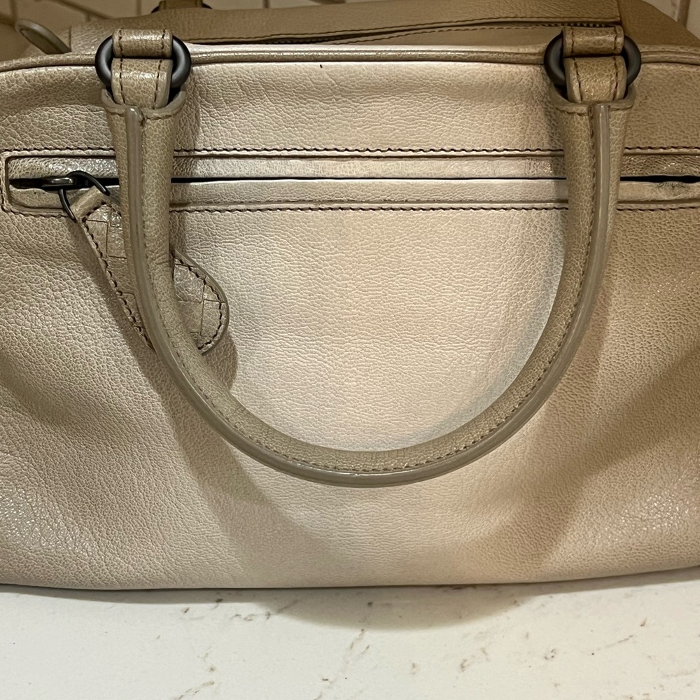 Authentic Bottega Veneta tan/gray ombré small satchel bag - Picture 3 of 12